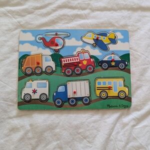 Melissa & Doug Vehicles Wooden Peg Puzzle